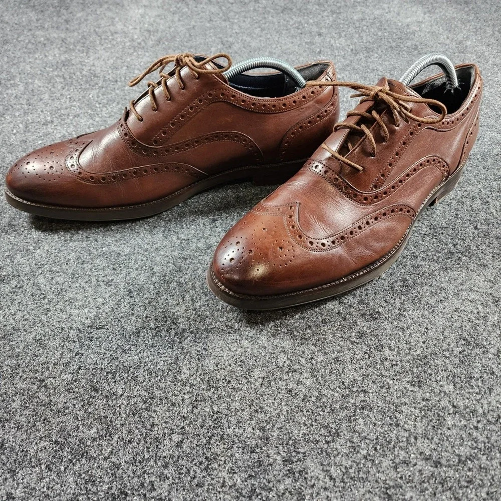 Cole Haan Wingtip Oxford Mens 11 M Brown Leather Grand OS C30000 Brogue Shoes